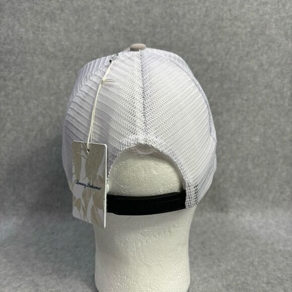 Tommy Bahama Hat Tip Your Cap Baseball Trucker Hat Adjustable White & Tan New - Picture 3 of 5